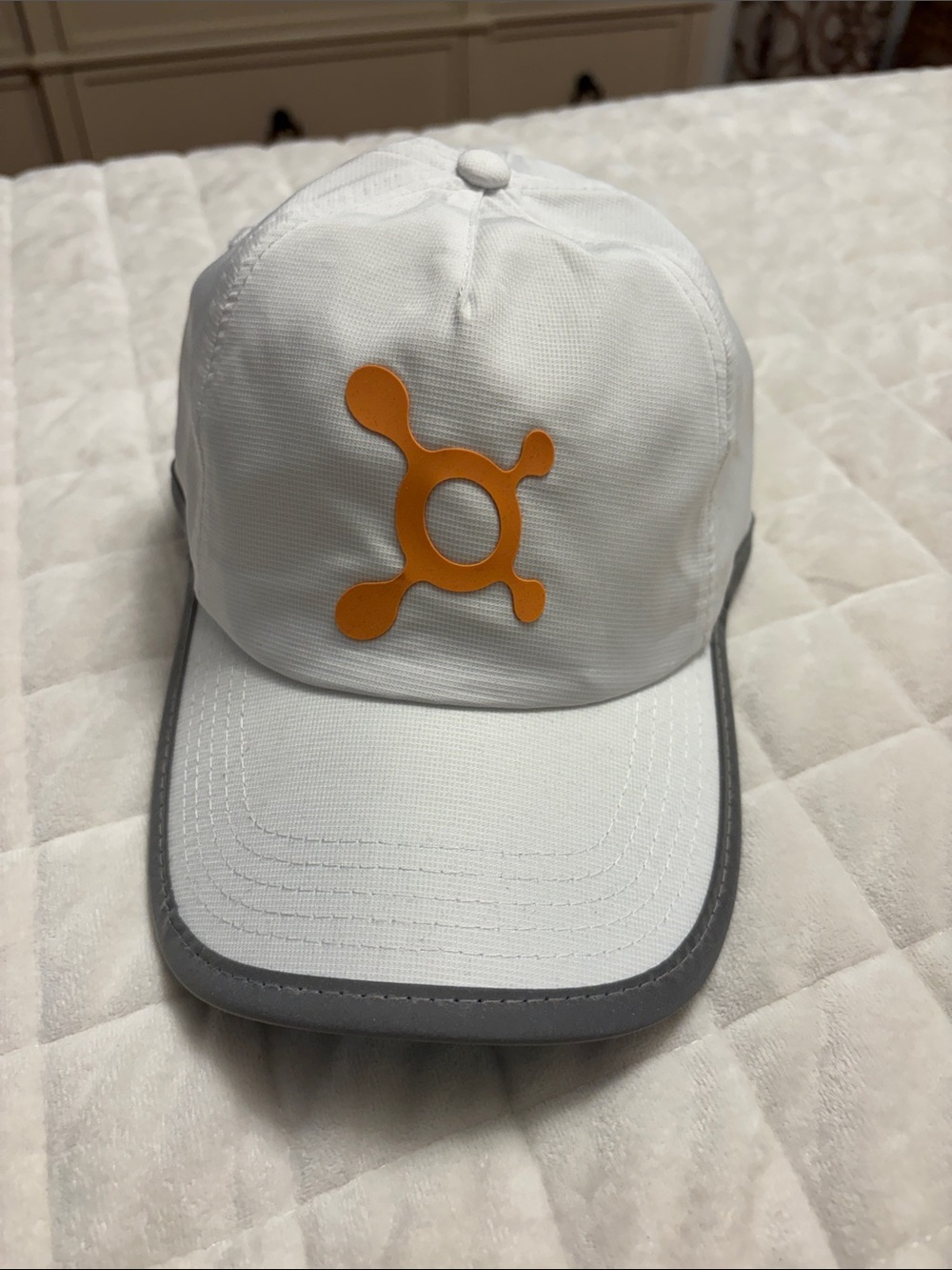 Orangetheory White Hat with Orange Logo and Gray Trim